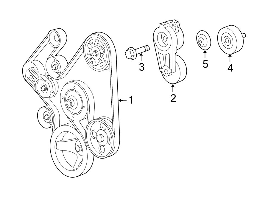 Diagram BELTS & PULLEYS. for your 2016 Jeep Wrangler   