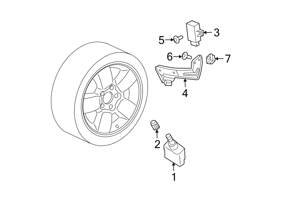 Diagram TIRE PRESSURE MONITOR COMPONENTS. for your 2019 Fiat 500X   