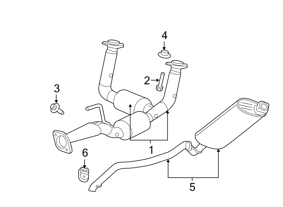 Diagram EXHAUST SYSTEM. EXHAUST COMPONENTS. for your 2004 Chrysler Town & Country   