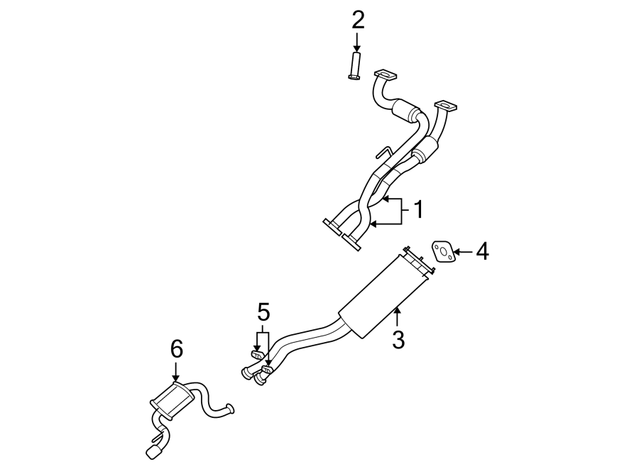 Diagram EXHAUST SYSTEM. EXHAUST COMPONENTS. for your 2004 Chrysler Town & Country   