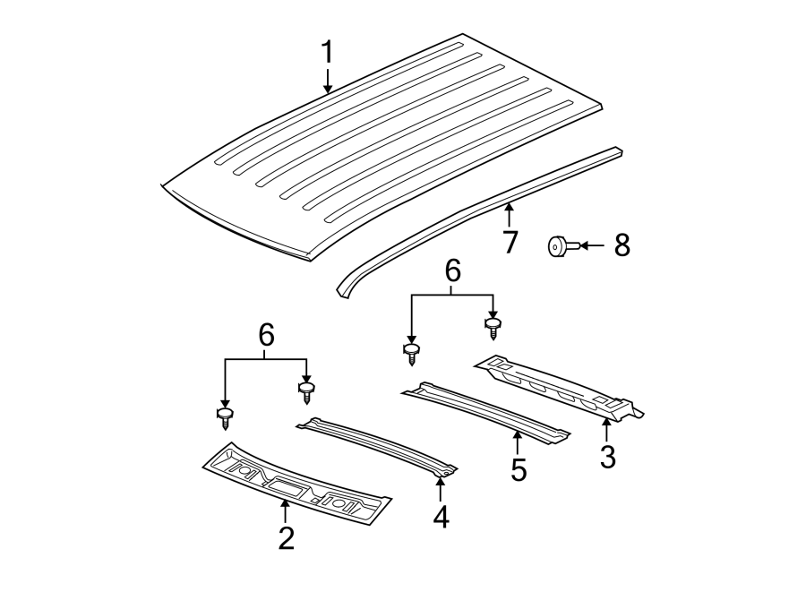 8EXTERIOR TRIM. ROOF & COMPONENTS.https://images.simplepart.com/images/parts/motor/fullsize/WA05500.png