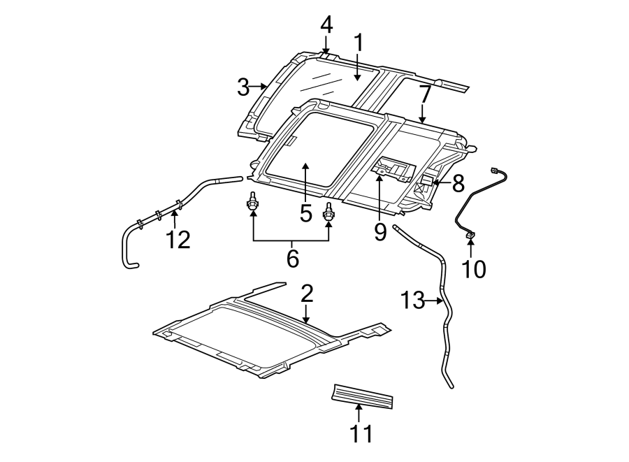 Diagram SUNROOF. for your 2002 Chrysler 300M   