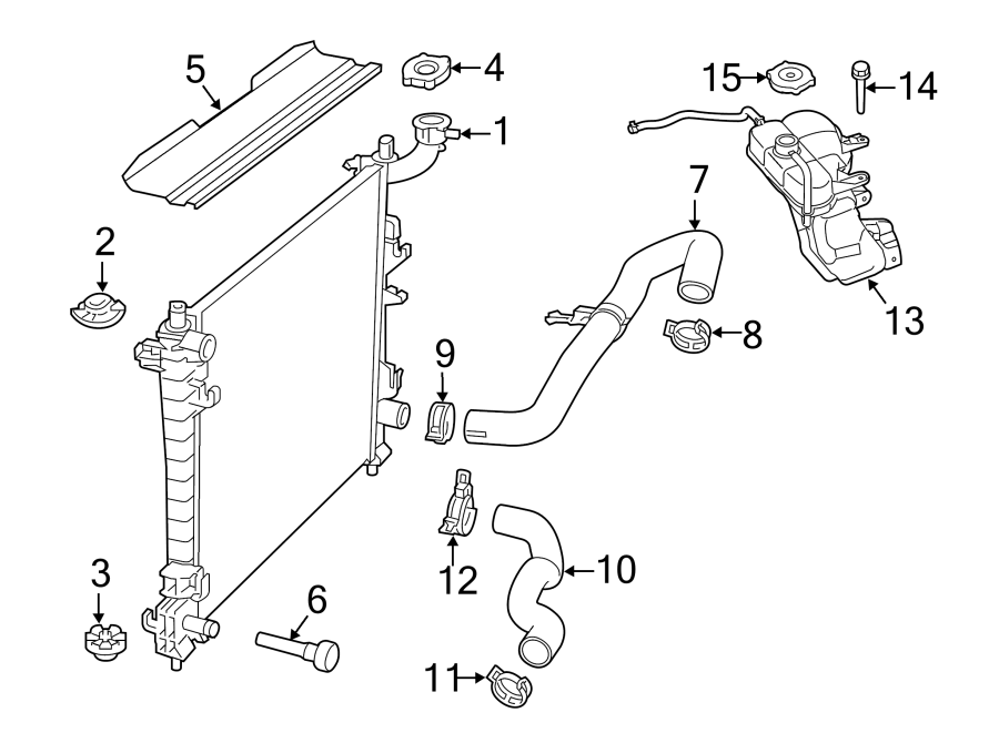 Diagram RADIATOR & COMPONENTS. for your 2018 Ram 2500 6.7L 6 cylinder DIESEL M/T RWD Tradesman Crew Cab Pickup Fleetside 