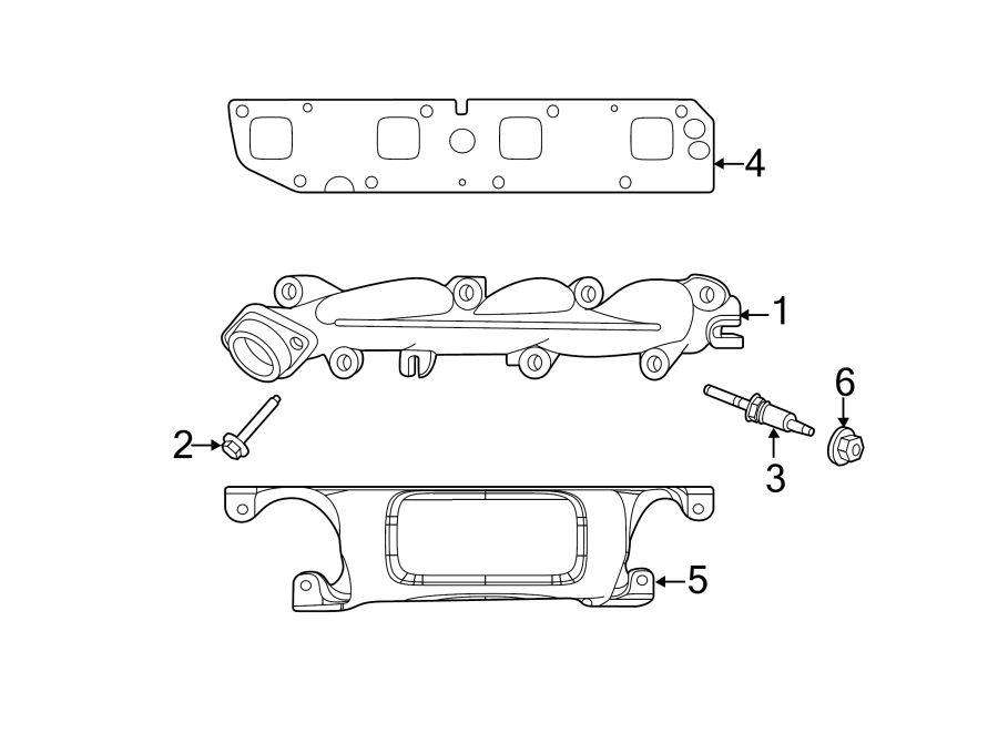 Diagram EXHAUST SYSTEM. EXHAUST MANIFOLD. for your 1993 Jeep Grand Cherokee   