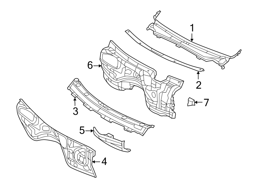 Diagram COWL. for your 2023 Dodge Durango 5.7L HEMI V8 A/T AWD R/T Sport Utility 