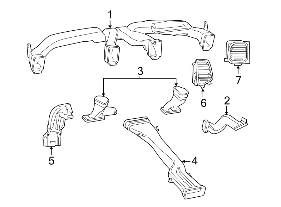 Diagram INSTRUMENT PANEL. DUCTS. for your 2005 Dodge Durango   