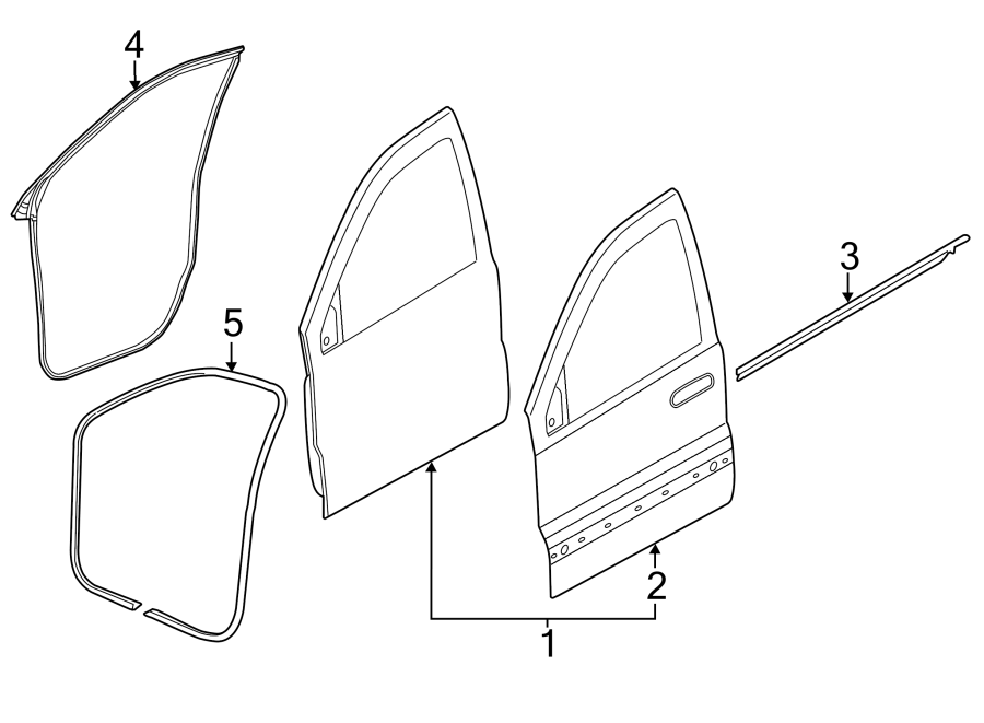Diagram FRONT DOOR. DOOR & COMPONENTS. for your 2017 Chrysler 300   