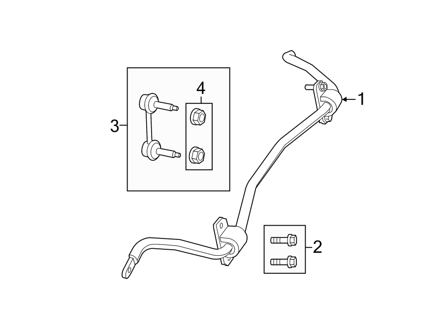 Diagram REAR SUSPENSION. STABILIZER BAR & COMPONENTS. for your 2017 Ram ProMaster 3500 3.6L Pentastar V6 FLEX A/T Base Standard Cargo Van 