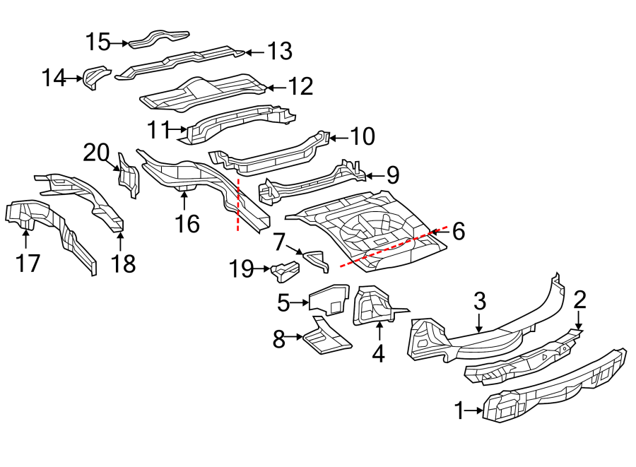 REAR BODY & FLOOR. FLOOR & RAILS. Diagram