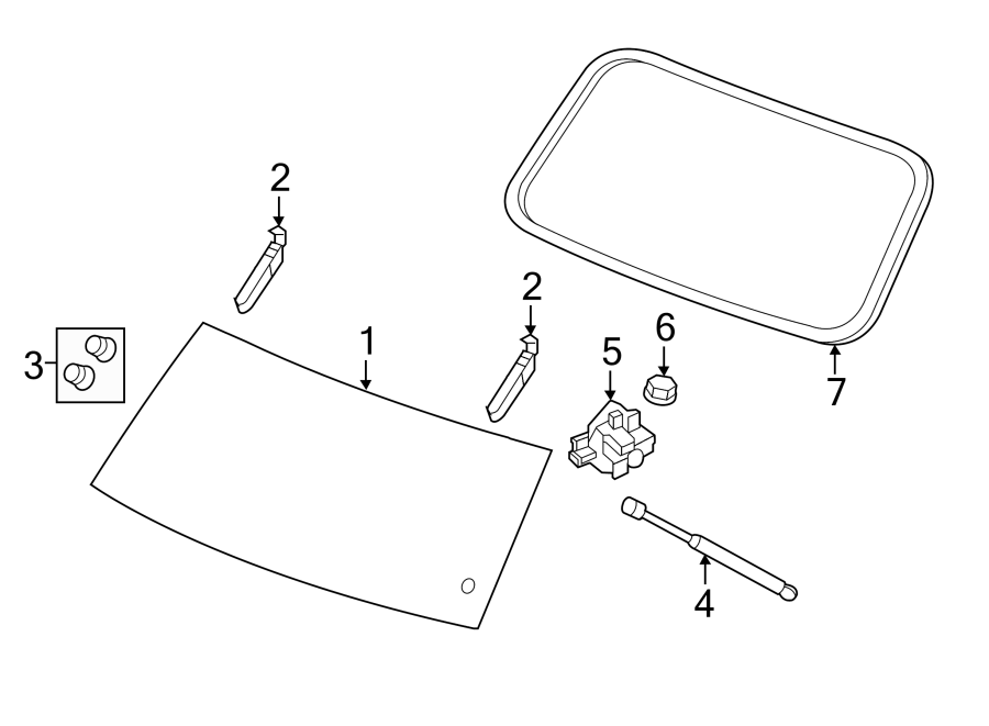 Diagram LIFT GATE. GLASS. for your Jeep Grand Cherokee  