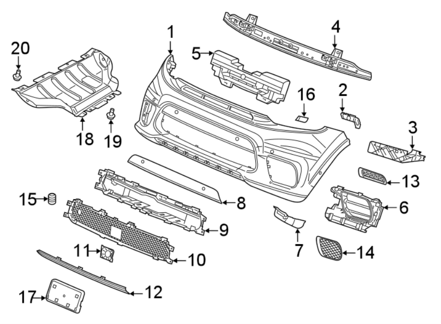 15FRONT BUMPER. BUMPER & COMPONENTS.https://images.simplepart.com/images/parts/motor/fullsize/WA14023.png