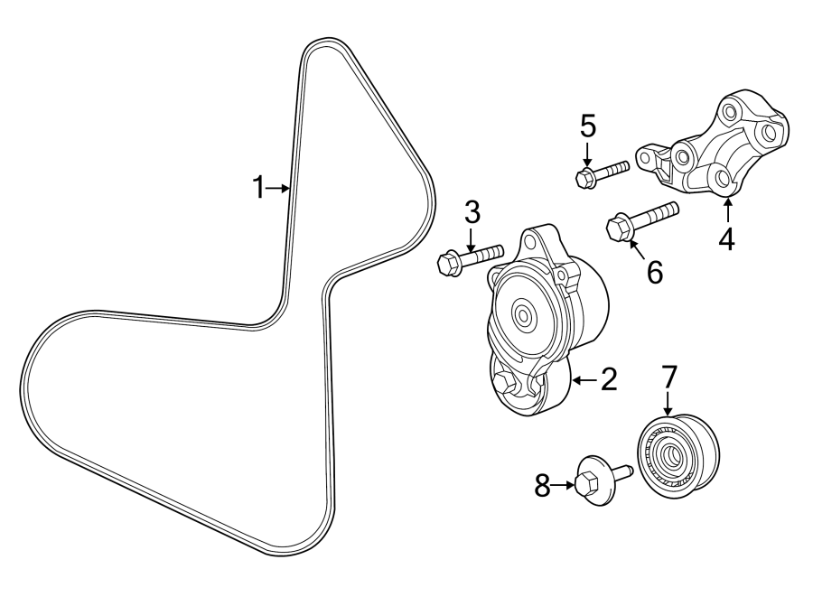 Diagram BELTS & PULLEYS. for your 2007 Jeep Wrangler   