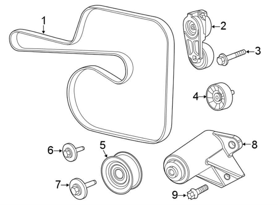 Diagram Belts & pulleys. for your 1995 Jeep Wrangler   