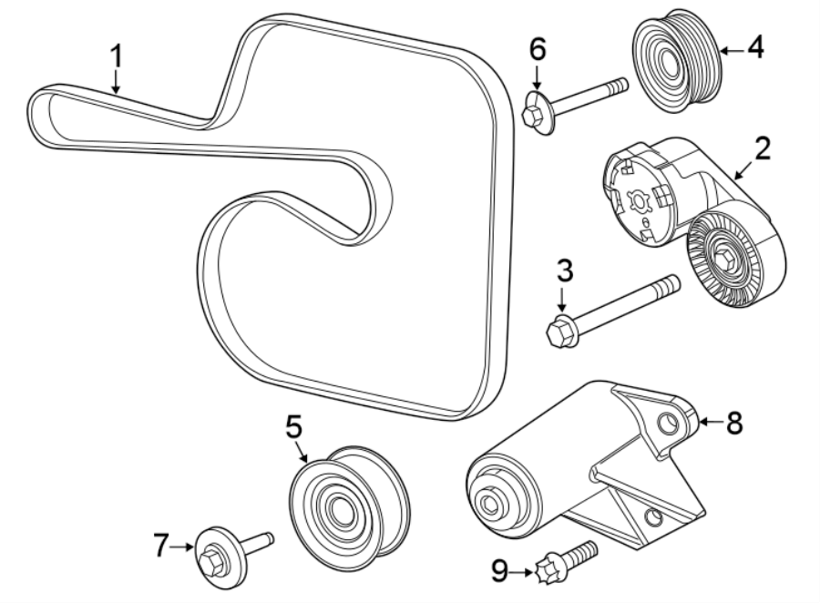 Diagram Belts & pulleys. for your 1995 Jeep Wrangler   