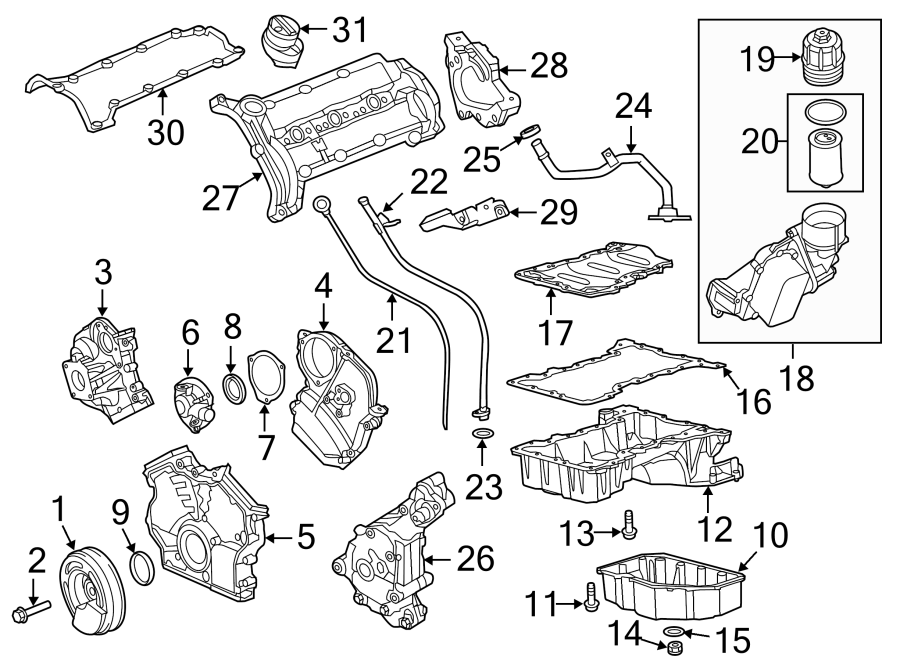 Diagram ENGINE PARTS. for your 2018 Jeep Grand Cherokee 3.0L EcoDiesel V6 DIESEL A/T AWD Limited Sport Utility 