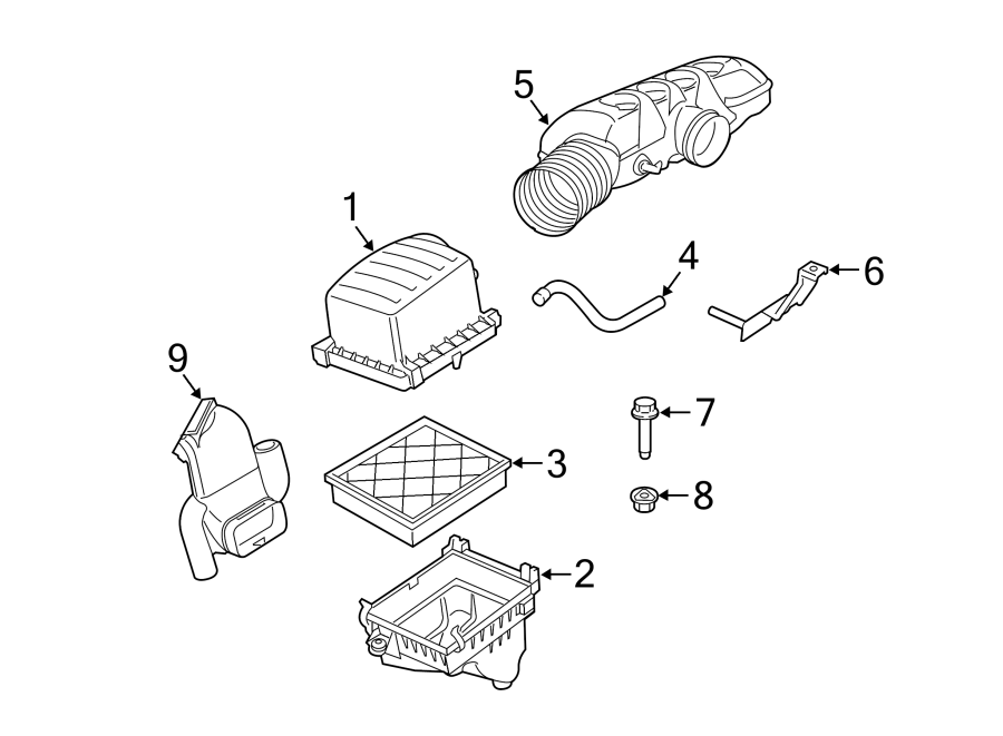 Diagram AIR INLET. for your 2018 Jeep Grand Cherokee 5.7L HEMI V8 A/T RWD High Altitude Sport Utility 