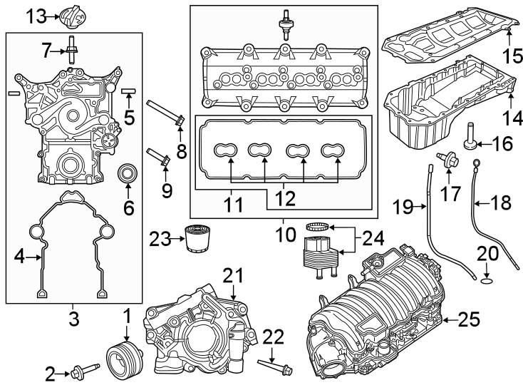 Diagram ENGINE PARTS. for your Chrysler 300M  