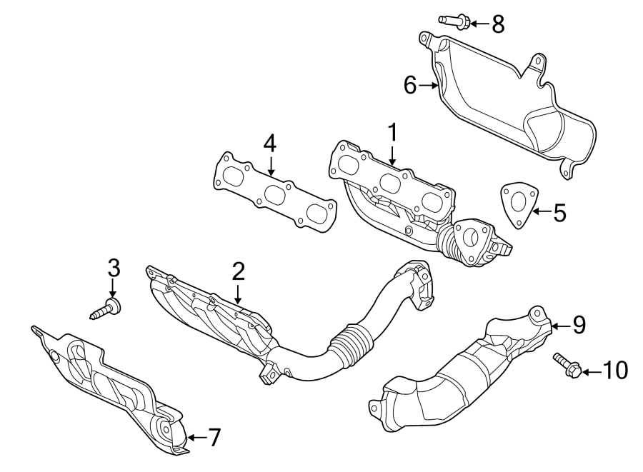 Diagram EXHAUST SYSTEM. EXHAUST MANIFOLD. for your 2018 Jeep Grand Cherokee 3.0L EcoDiesel V6 DIESEL A/T AWD Limited Sport Utility 