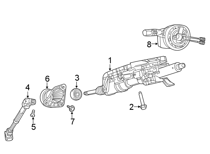 8SHAFT & INTERNAL COMPONENTS. SHROUD. STEERING COLUMN ASSEMBLY. SWITCHES & LEVERS.https://images.simplepart.com/images/parts/motor/fullsize/WA14525.png