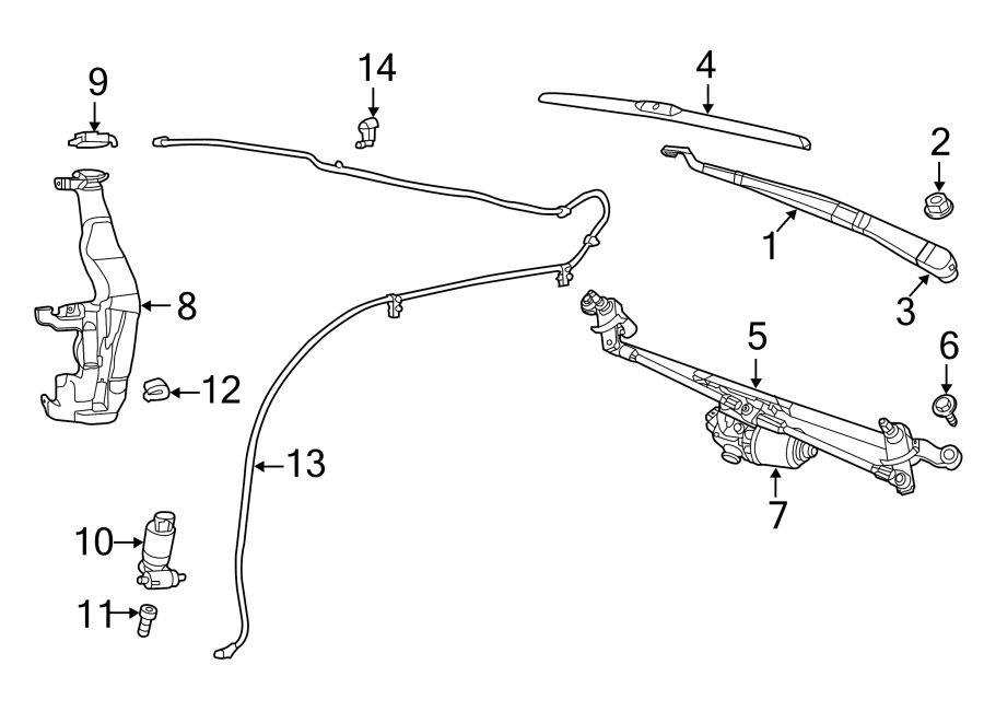 WINDSHIELD. WIPER & WASHER COMPONENTS. Diagram