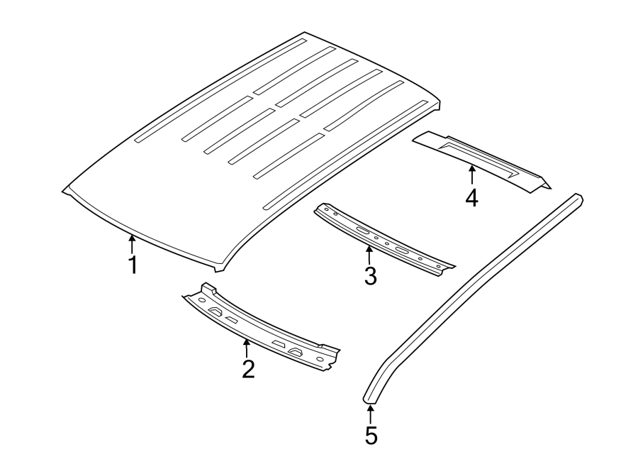 Diagram EXTERIOR TRIM. ROOF & COMPONENTS. for your 2018 Jeep Grand Cherokee 3.6L Pentastar V6 FLEX A/T AWD Laredo Sport Utility 