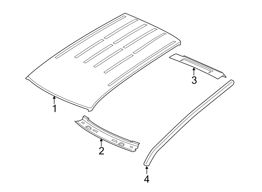 Diagram EXTERIOR TRIM. ROOF & COMPONENTS. for your 2018 Jeep Grand Cherokee 5.7L HEMI V8 A/T AWD Trailhawk Sport Utility 