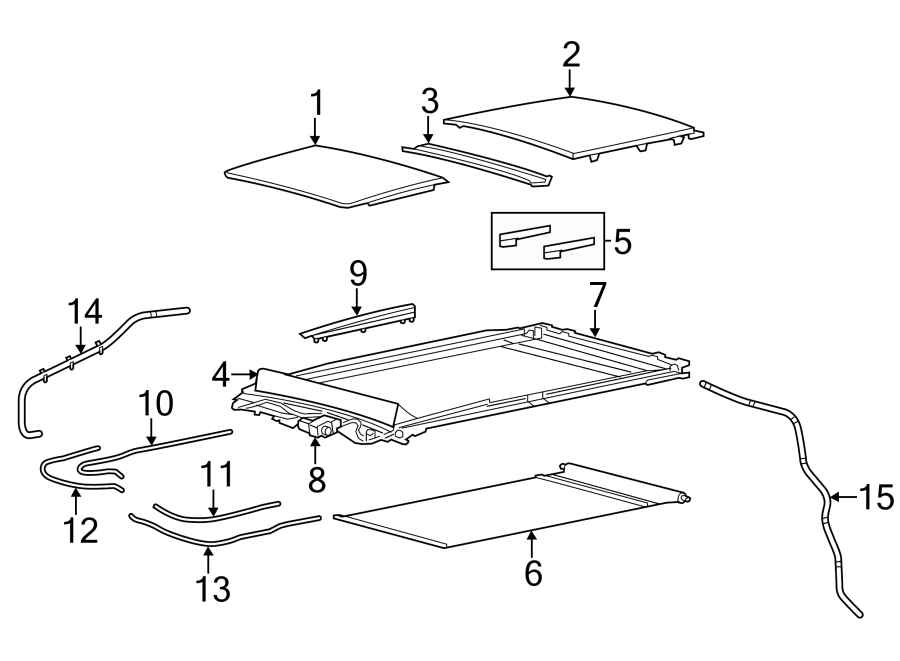 Diagram Panormanic sunroof. for your 2018 Jeep Grand Cherokee 3.6L Pentastar V6 FLEX A/T RWD Summit Sport Utility 