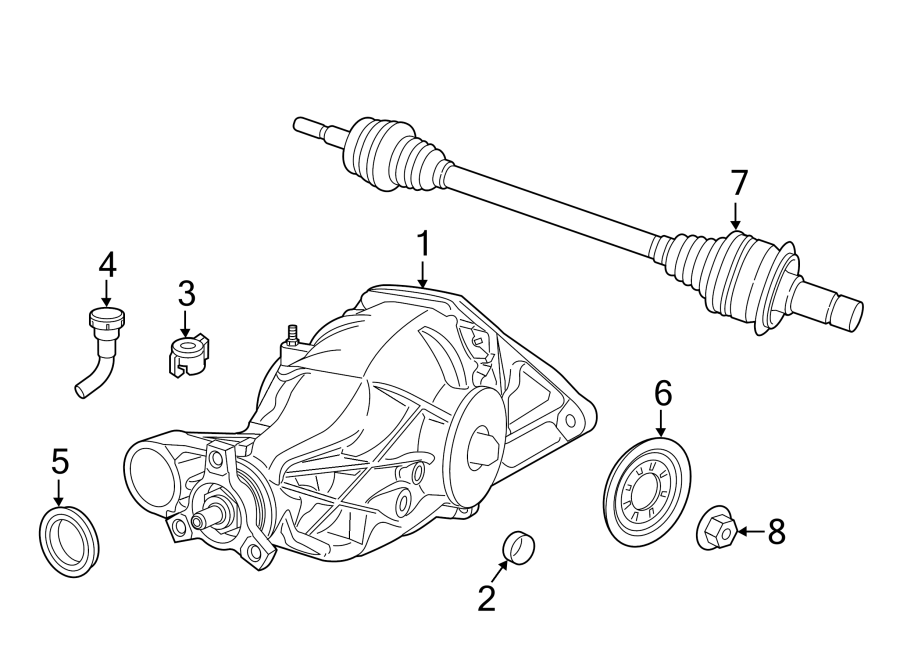 Diagram REAR SUSPENSION. AXLE HOUSING. for your 2018 Jeep Grand Cherokee 6.4L HEMI V8 A/T AWD SRT Sport Utility 