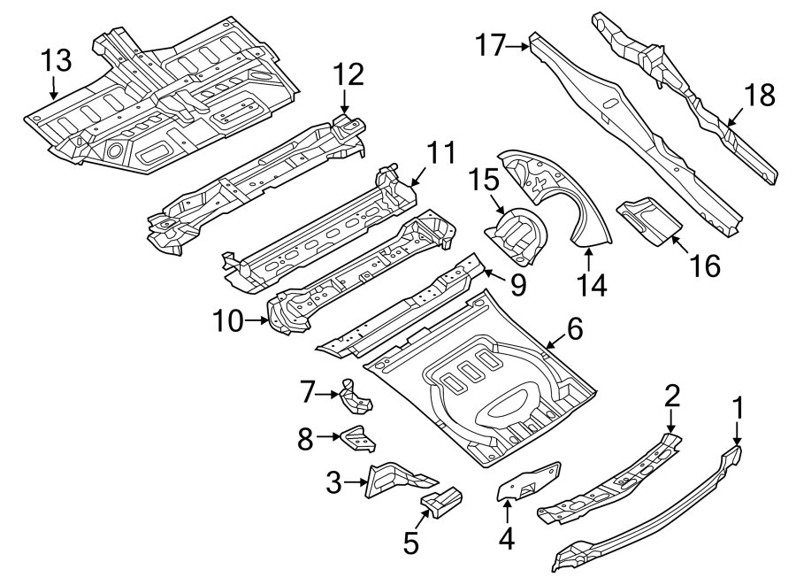 REAR BODY & FLOOR. FLOOR & RAILS. Diagram