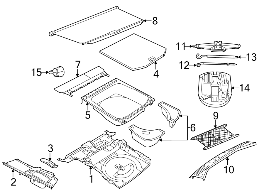 Diagram REAR BODY & FLOOR. INTERIOR TRIM. for your 2018 Jeep Grand Cherokee 3.0L EcoDiesel V6 DIESEL A/T AWD Limited Sport Utility 