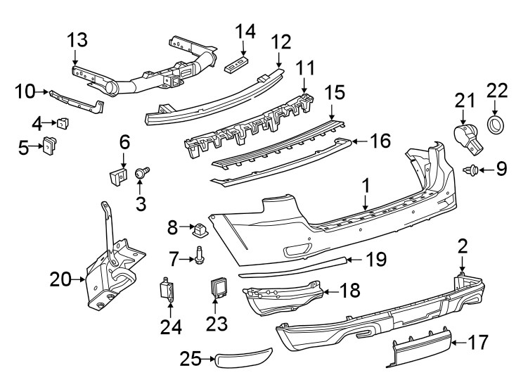 Diagram Rear bumper. Bumper & components. for your Chrysler 200  