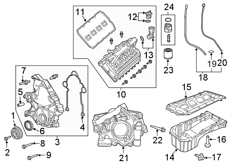 Diagram ENGINE PARTS. for your 2021 Ram ProMaster 3500   