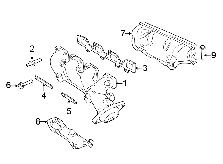 Diagram EXHAUST SYSTEM. EXHAUST MANIFOLD. for your 1995 Jeep Grand Cherokee   