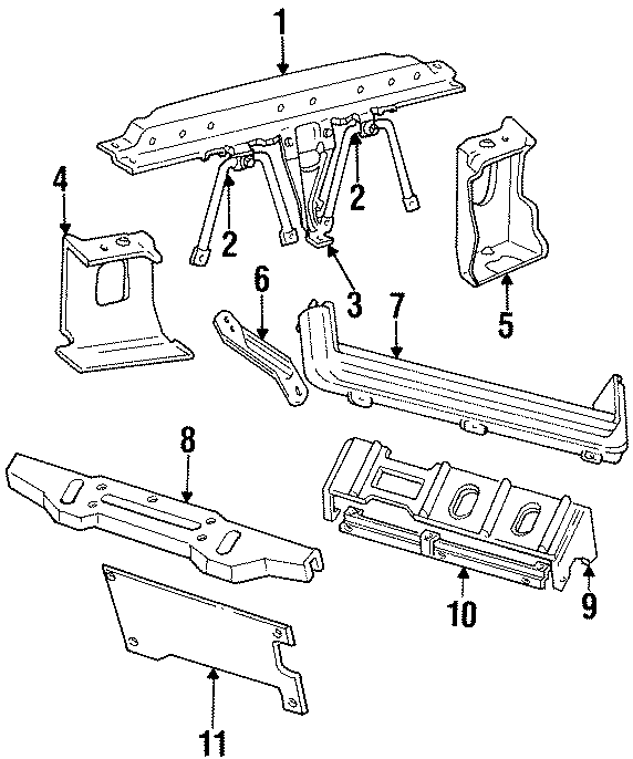 11RADIATOR SUPPORT.https://images.simplepart.com/images/parts/motor/fullsize/WA95080.png