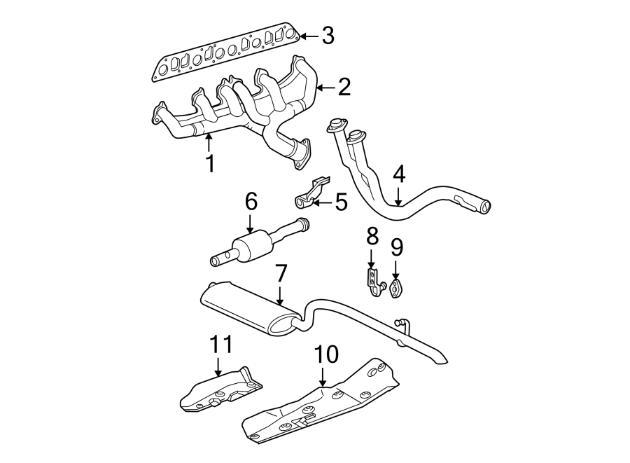 2EXHAUST SYSTEM. EXHAUST COMPONENTS.https://images.simplepart.com/images/parts/motor/fullsize/WA99205.png