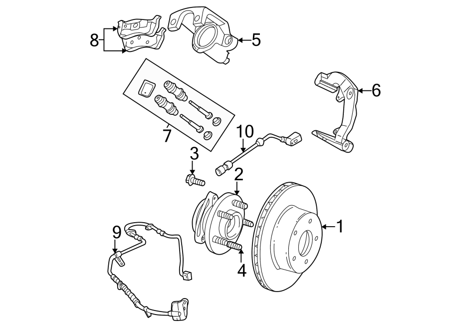 10FRONT SUSPENSION. BRAKE COMPONENTS.https://images.simplepart.com/images/parts/motor/fullsize/WA99226.png