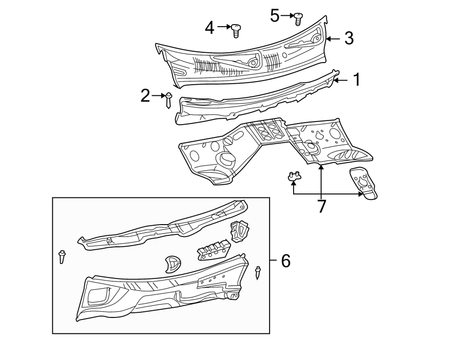 Diagram COWL. for your 2023 Ram ProMaster 3500   