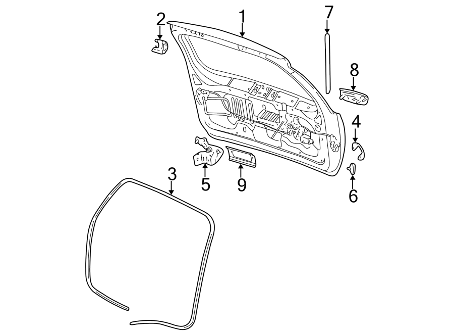 2Lift gate. Gate & hardware.https://images.simplepart.com/images/parts/motor/fullsize/WA99595.png