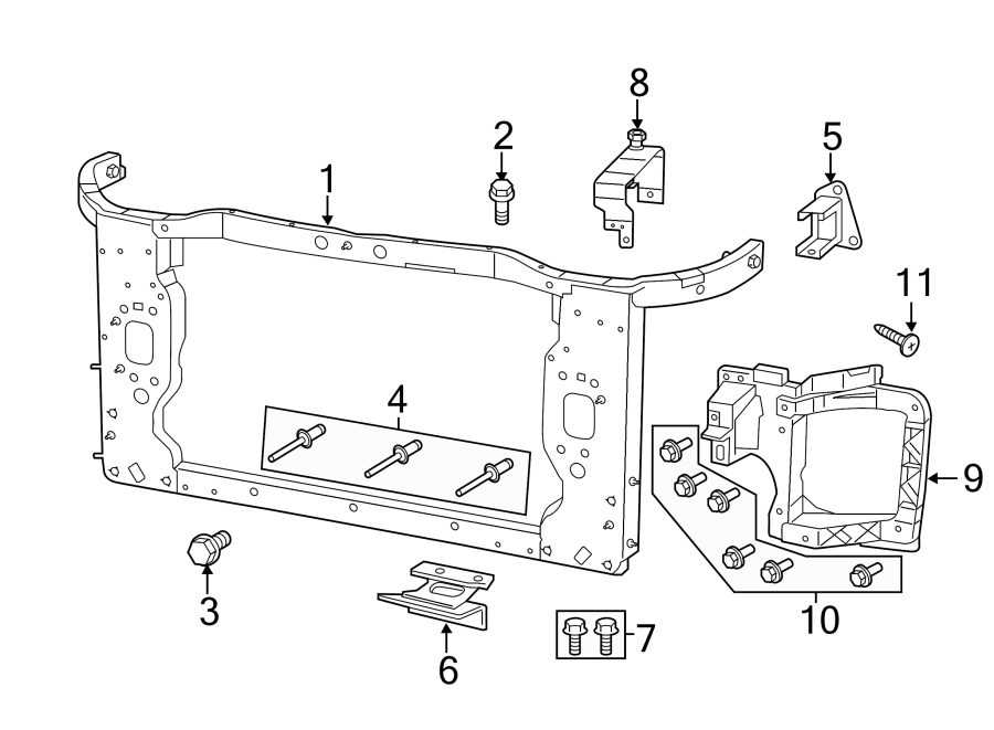 1RADIATOR SUPPORT.https://images.simplepart.com/images/parts/motor/fullsize/WB14045.png