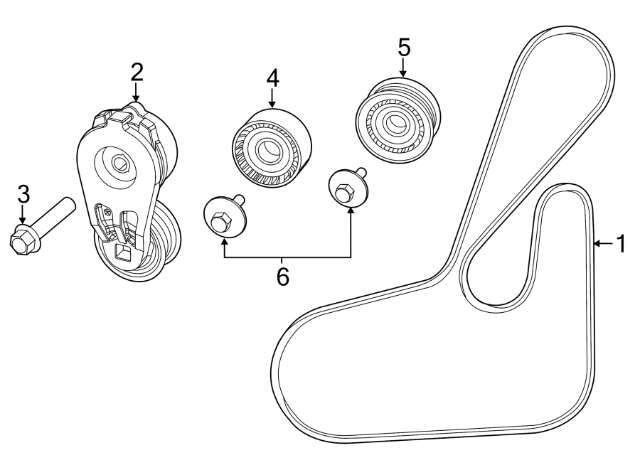 Diagram BELTS & PULLEYS. for your 2016 Jeep Wrangler   