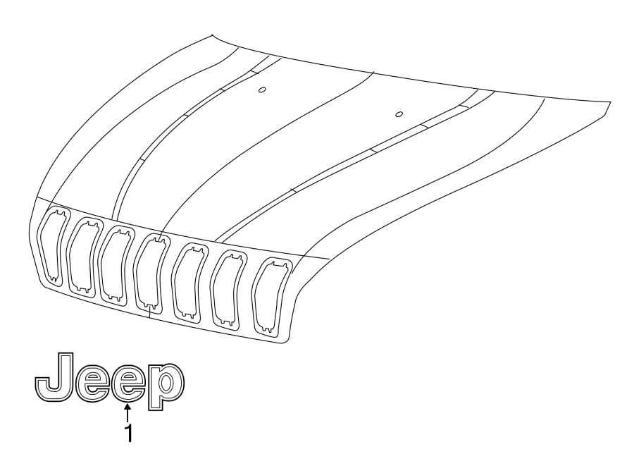 Diagram HOOD & GRILLE. EXTERIOR TRIM. for your Jeep Grand Cherokee  