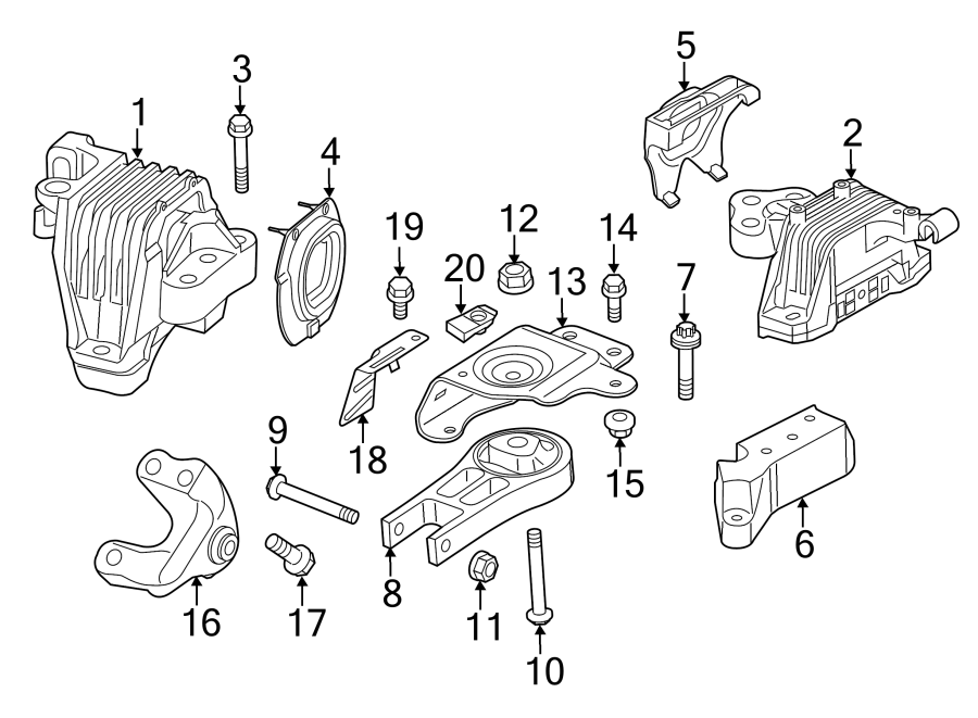 Rear suspension. Engine & TRANS mounting.