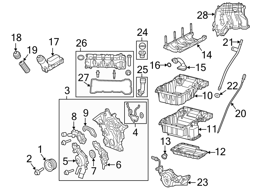 Diagram ENGINE PARTS. for your 2015 Ram ProMaster 3500  Base Standard Cargo Van 