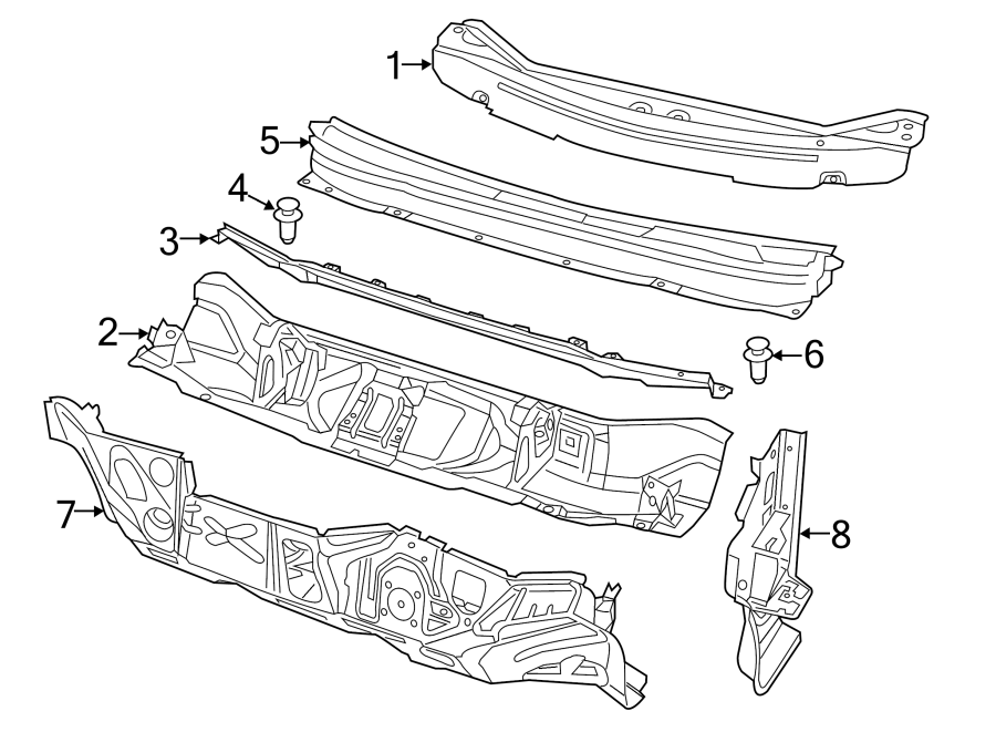 Diagram COWL. for your 2023 Dodge Durango 5.7L HEMI V8 A/T AWD R/T Sport Utility 