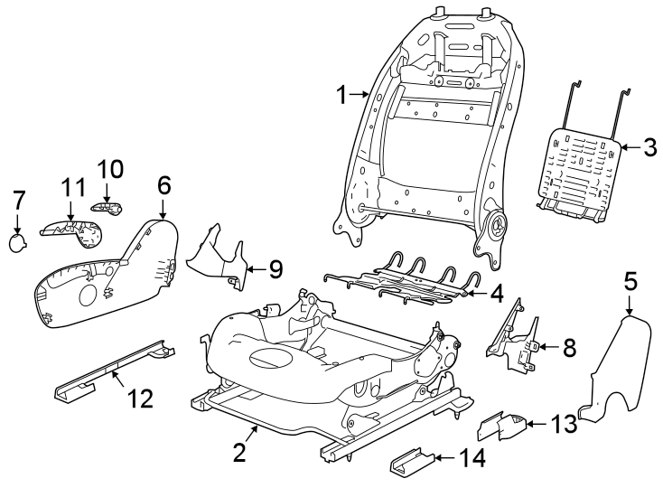 Diagram Seats & tracks. Tracks & components. for your Jeep Cherokee  