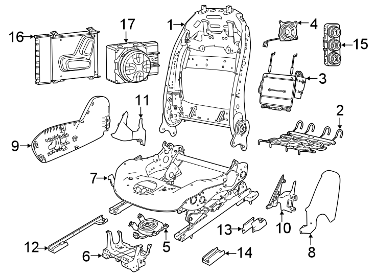 Diagram SEATS & TRACKS. TRACKS & COMPONENTS. for your Jeep Cherokee  