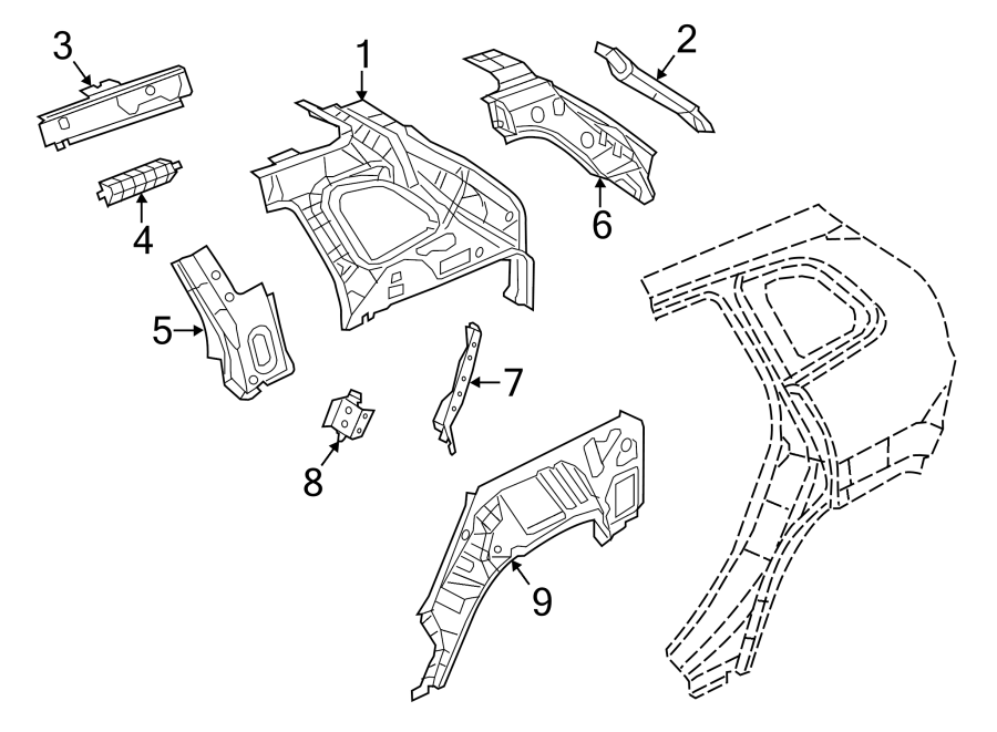 6QUARTER PANEL. INNER STRUCTURE.https://images.simplepart.com/images/parts/motor/fullsize/WB14565.png