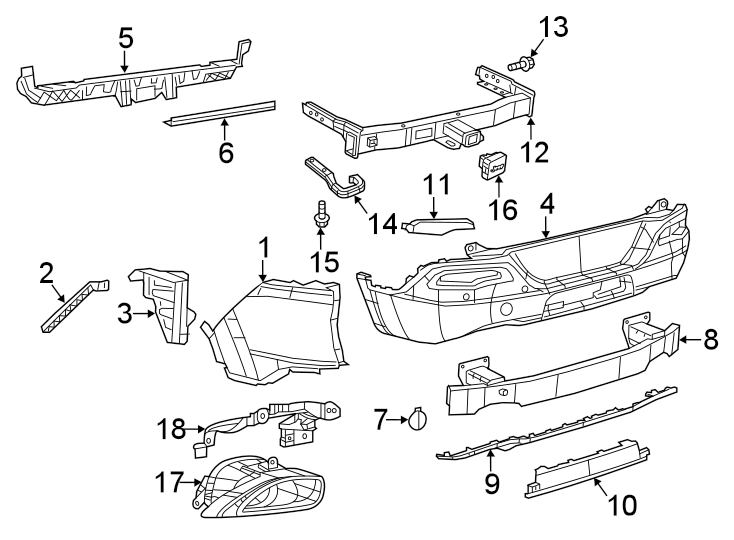 3Rear bumper. Bumper & components.https://images.simplepart.com/images/parts/motor/fullsize/WB14785.png