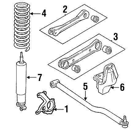 Diagram FRONT SUSPENSION. SUSPENSION COMPONENTS. for your Jeep Comanche  