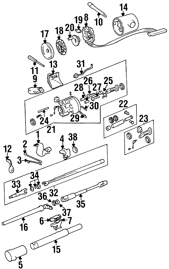 19HOUSING & COMPONENTS. SHAFT & INTERNAL COMPONENTS. SHROUD. STEERING COLUMN ASSEMBLY. SWITCHES & LEVERS.https://images.simplepart.com/images/parts/motor/fullsize/WB4087.png